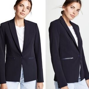 Veronica Beard Scuba Schoolboy Dickey Jacket Blazer in Dark Navy Blue Size 0